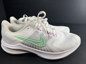 Nike Downshifter 11 Women's Size 7.5 White/Green Glow Running Shoes
